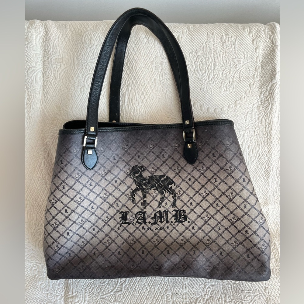LAMB L.A.M.B large TOTE BAG Gwen Stefani sheep logo AUTHENTIC w/ dustbag - Picture 3 of 17